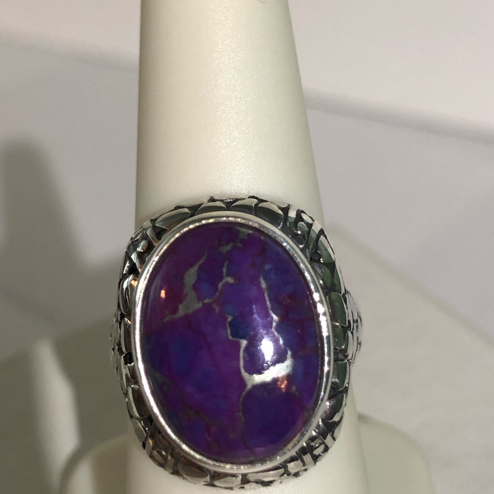 Purple Turquoise in Sterling Silver Ring 8.26 ctw